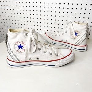 Converse |Chuck Taylor AllStar Tri-Zip White Canvas High Top Sneaker Sz. 5.5/7.5